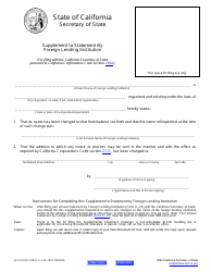 Form LL-25A Supplement to Statement by Foreign Lending Institution - California, Page 2
