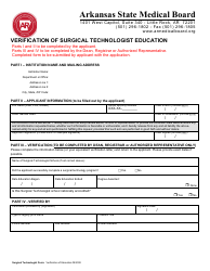 Application for Surgical Technologist Registration - Arkansas, Page 10
