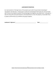 Permit Application for Archaeological Investigations on State-Controlled Lands - Virginia, Page 5