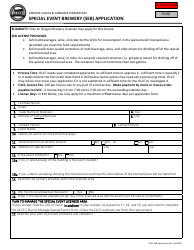 Document preview: Special Event Brewery (Seb) Application - Oregon