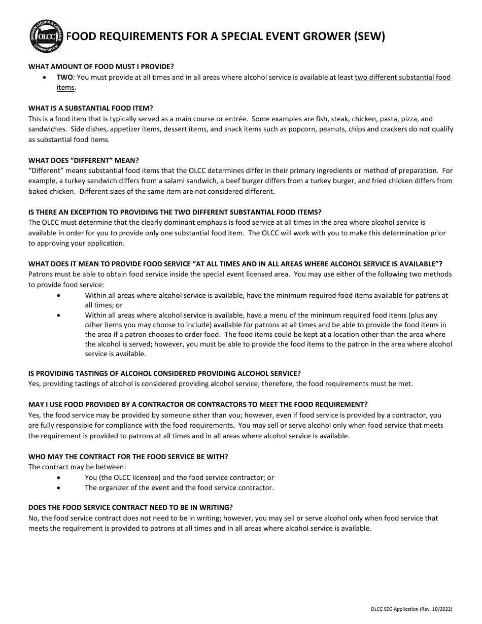 Special Event Grower (Se) Application - Oregon, Page 3