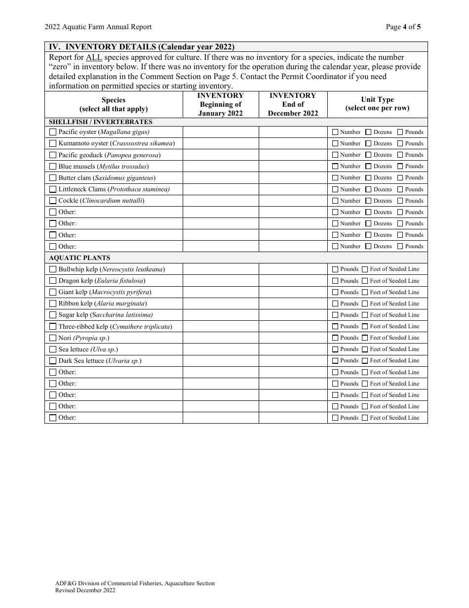 Aquatic Farming Annual Report - Alaska, Page 4