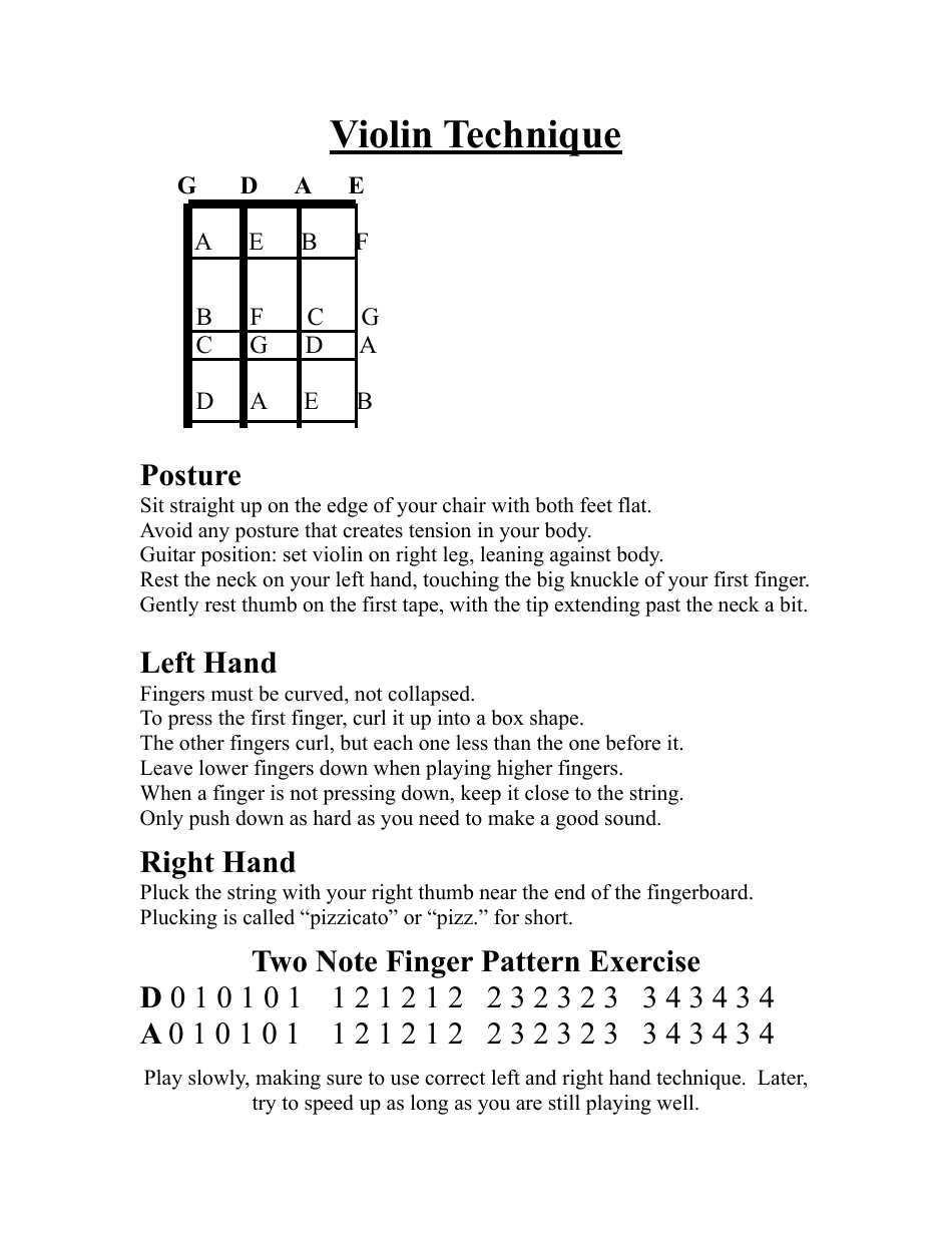 violin technique cheat sheet posture and hand placement download printable pdf templateroller