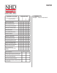 Document preview: Student Evaluation Form - National History Day