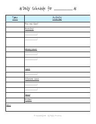 &quot;Daily Schedule Template for Kids&quot;