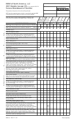 Bmw Maintenance Checklist for 2001 Models (Except X5) - Bmw of North America