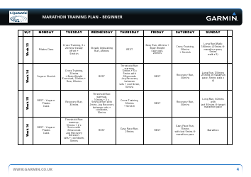 Marathon Training Plan Schedule for Beginners - Fullpotential, Garmin, Page 4