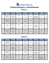 Document preview: 12-week Training Plan Template - Trail Half Marathon