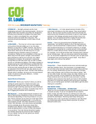Beginner&#039;s Marathon Training Schedule Template - Go! St. Louis, Page 2