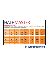 Document preview: Running & Cross-training Program Schedule for Novices - Half Master, Runner's World