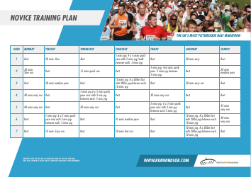 Pre Novice Marathon Training Schedule - Windsor Half Marathon, Page 2