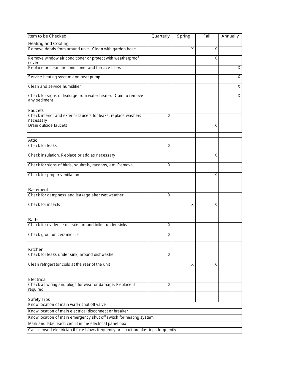 Home Maintenance Schedule Template - Picture, Page 3