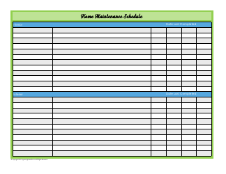 Document preview: Home Maintenance Schedule Template - Varicolored
