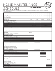 Document preview: Home Maintenance Schedule Template - Abc Home Services