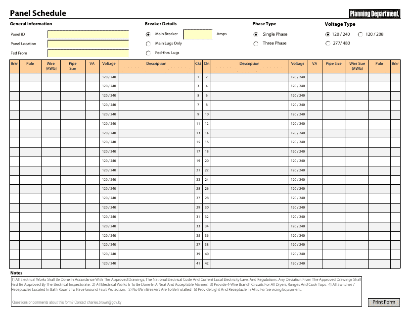 Electrical Panel Schedule Template Download Fillable PDF Templateroller Electrical Panel Schedule Template Download Fillable PDF Templateroller
