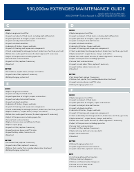 500,000 Km Extended Maintenance Checklist Template for Subaru 2002-2011my Turbocharged 4-cylinder Engines - Subaru, Page 2
