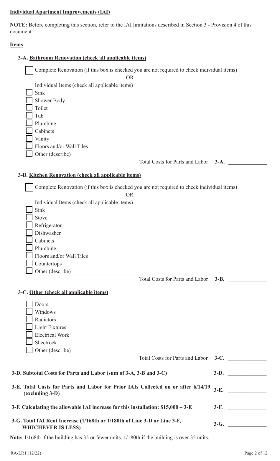 Form RA-LR1 Emergency Tenant Protection Act (Etpa) Standard Lease Addenda for Rent Stabilized Tenants - New York, Page 2