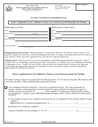 Document preview: Form RN-79B Owner's Application for Air Conditioner Charges or for an Increase in Maximum Rent for Painting - New York