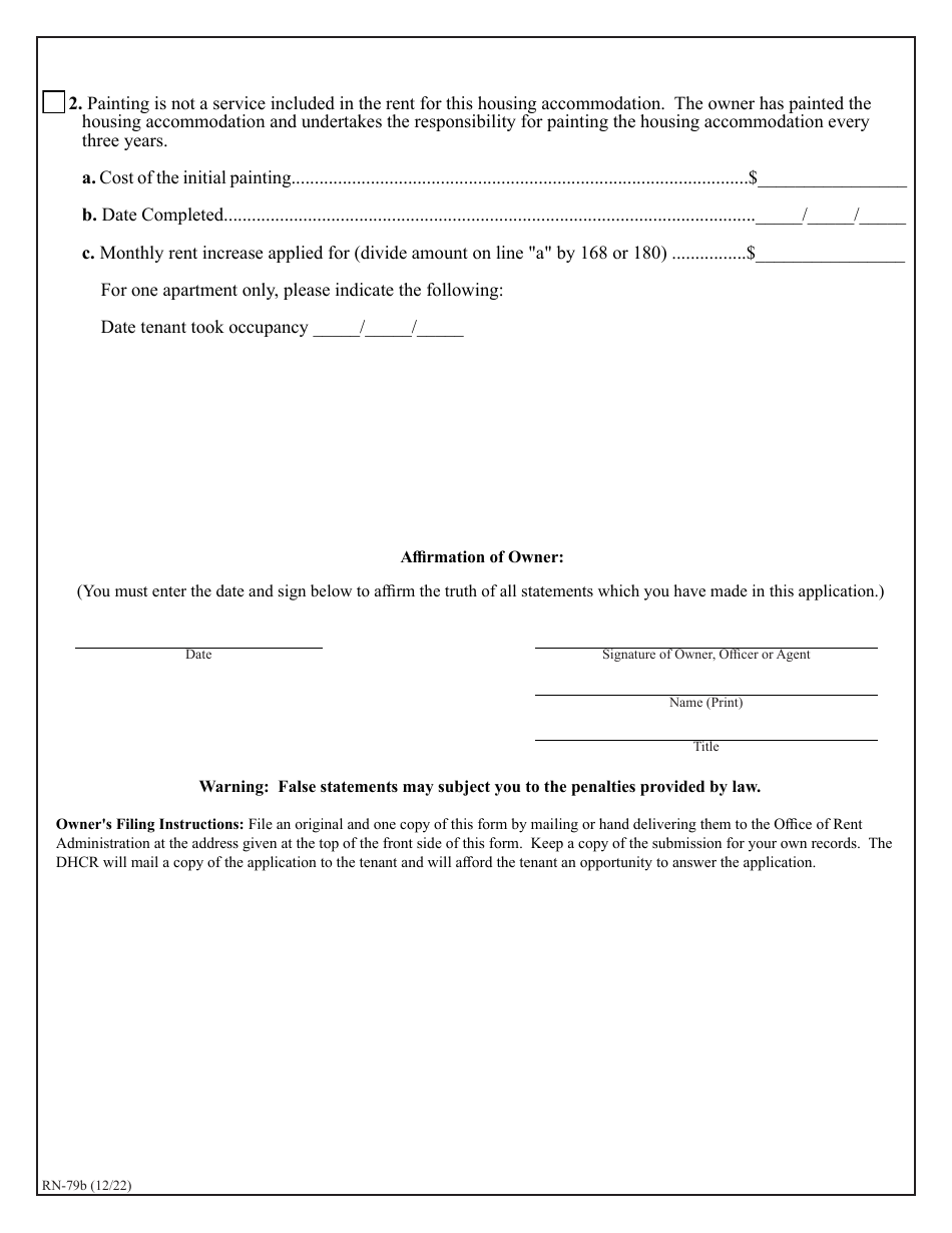 Form RN-79B - Fill Out, Sign Online and Download Fillable PDF, New York ...