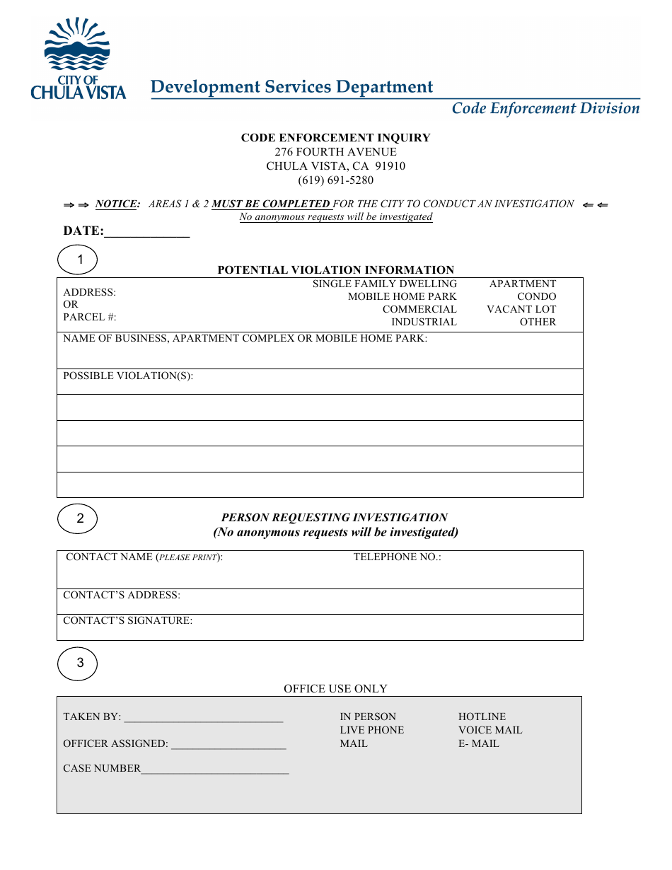 city-of-chula-vista-california-code-enforcement-inquiry-fill-out