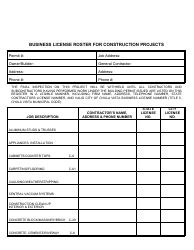 Business License Roster for Construction Projects - City of Chula Vista, California, Page 2