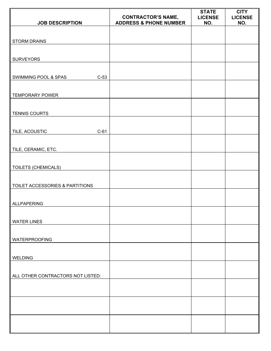 Business License Roster for Construction Projects - City of Chula Vista, California, Page 6