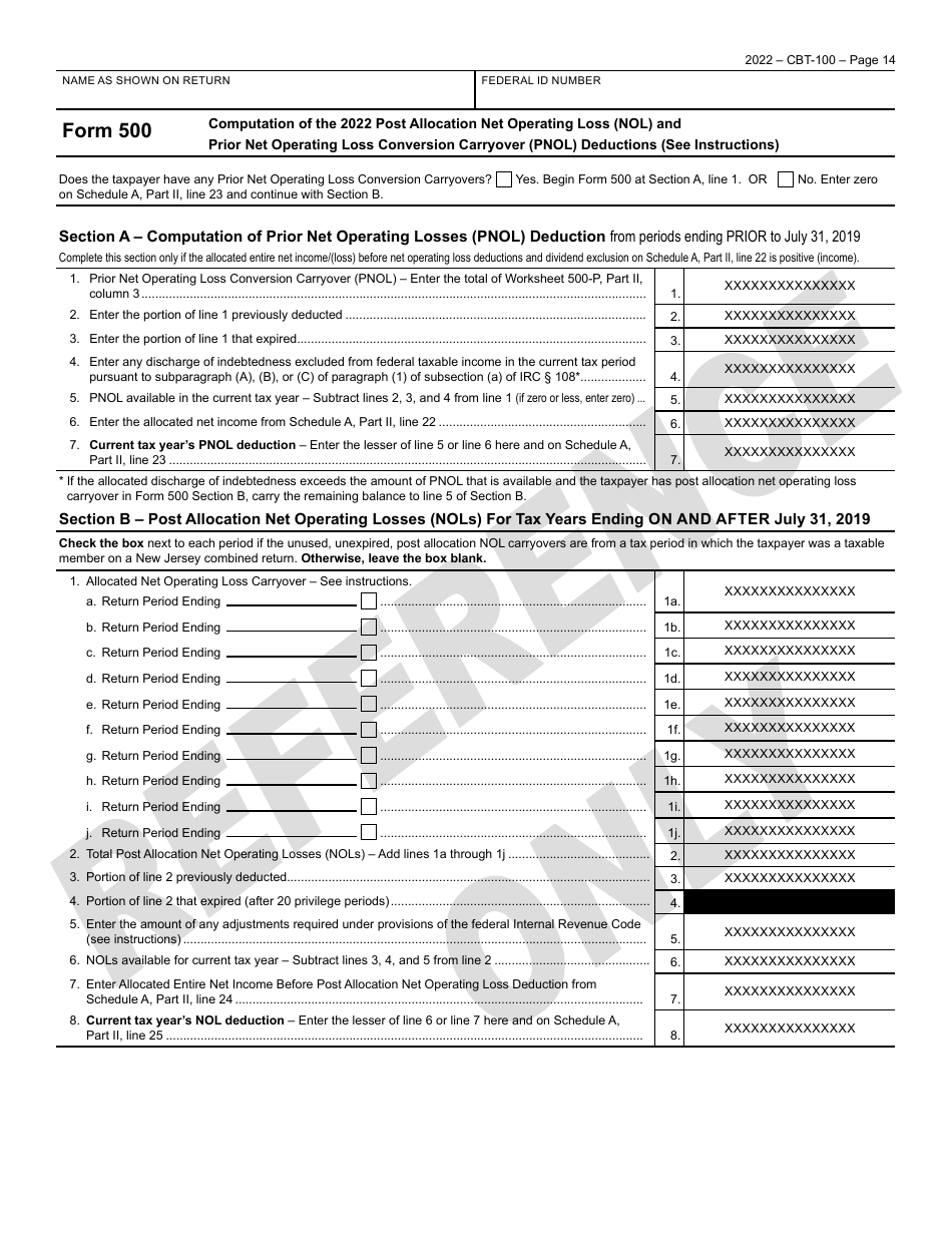 Form CBT-100 New Jersey Corporation Business Tax Return - New Jersey, Page 15