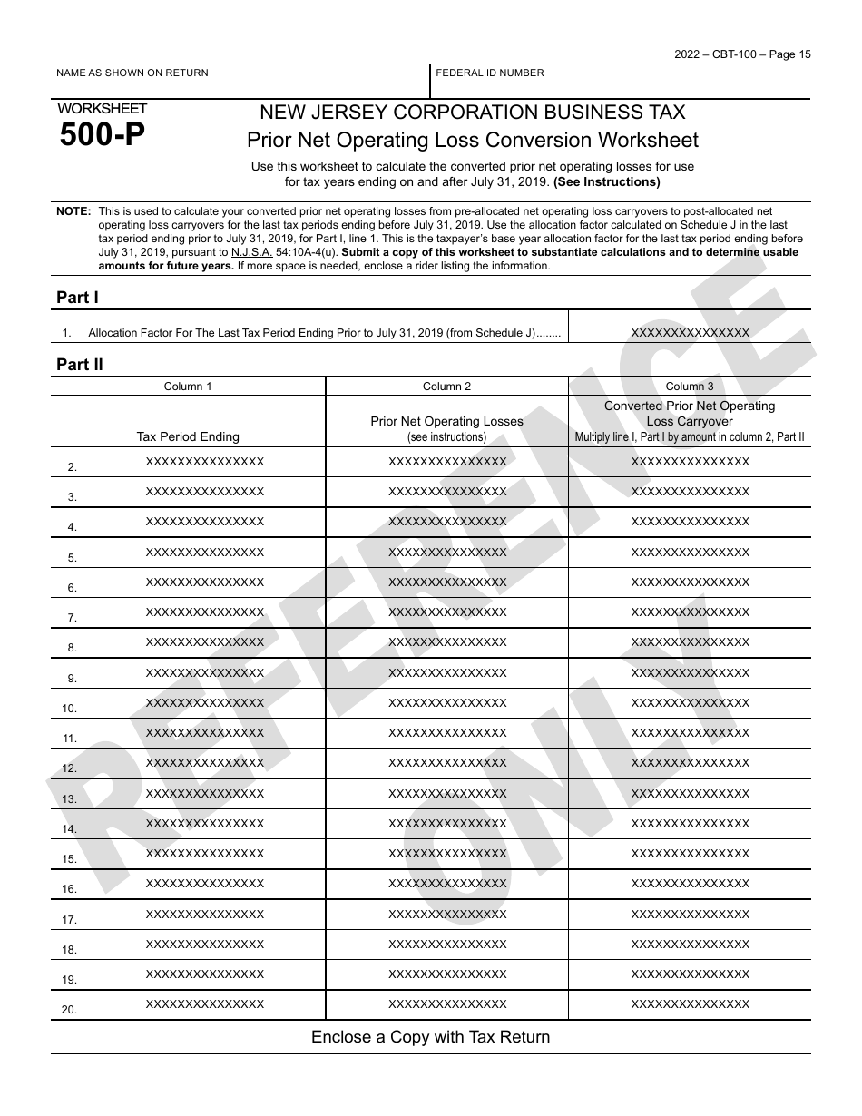Form CBT-100 New Jersey Corporation Business Tax Return - New Jersey, Page 16