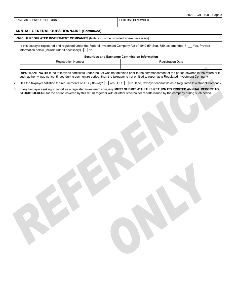 Form CBT-100 New Jersey Corporation Business Tax Return - New Jersey, Page 4