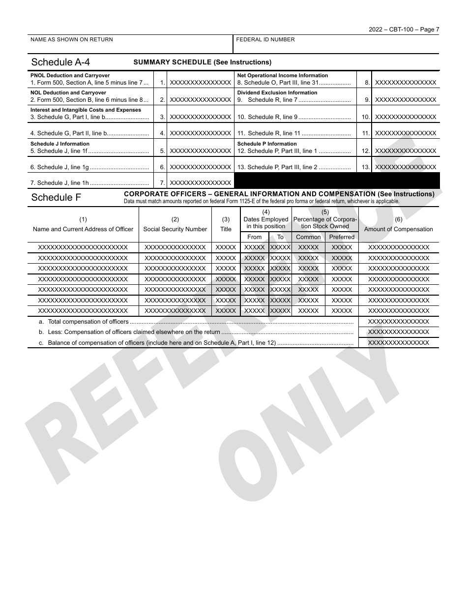 Form CBT-100 New Jersey Corporation Business Tax Return - New Jersey, Page 8