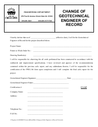Document preview: Change of Geotechnical Engineer of Record - City of Chula Vista, California