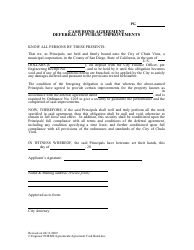 Document preview: Cash Bond Agreement Deferral of Public Improvements - City of Chula Vista, California
