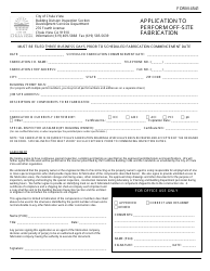 Document preview: Form 4541 Application to Perform off-Site Fabrication - City of Chula Vista, California