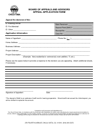 Document preview: Appeal Application Form - City of Chula Vista, California