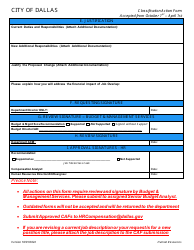 Classification Action Form - City of Dallas, Texas, Page 2