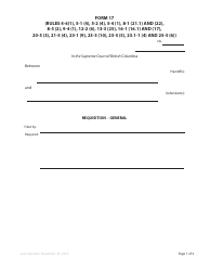 Form 17 Requisition - General - British Columbia, Canada