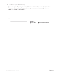Form 17 Requisition - General - British Columbia, Canada, Page 2