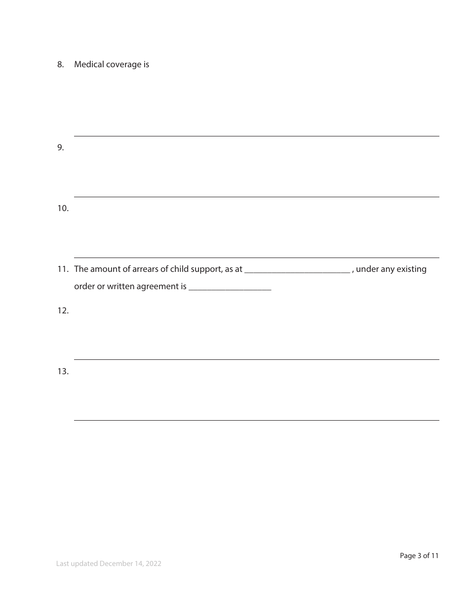 Form F37 Child Support Affidavit - British Columbia, Canada, Page 3