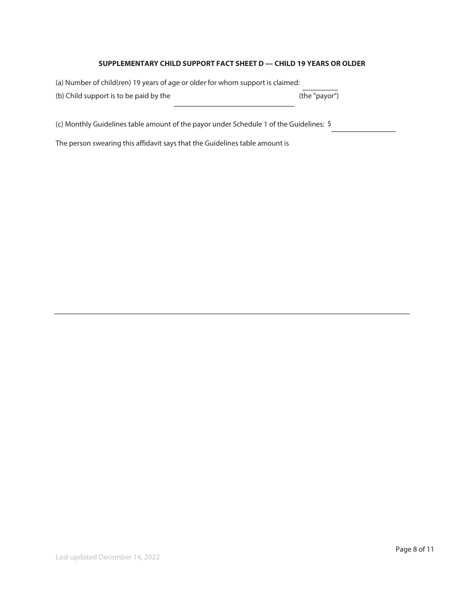 Form F37 Child Support Affidavit - British Columbia, Canada, Page 8