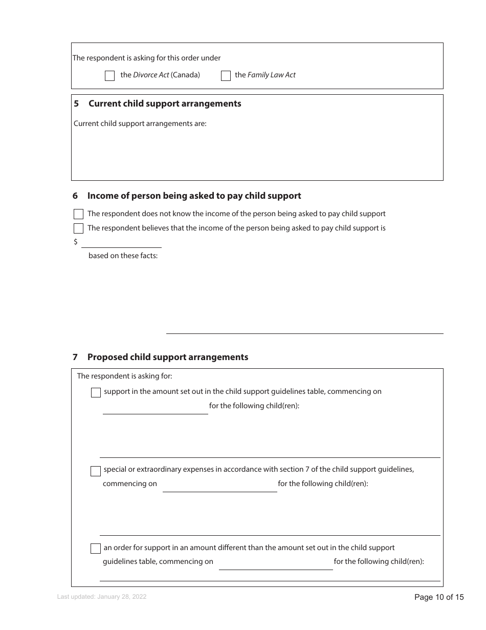 Form F5 Counterclaim - British Columbia, Canada, Page 10
