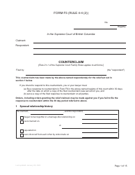 Form F5 Counterclaim - British Columbia, Canada