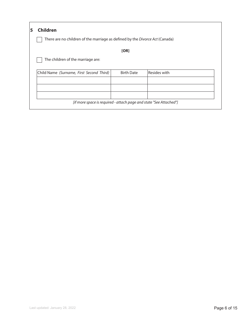 Form F5 Counterclaim - British Columbia, Canada, Page 6