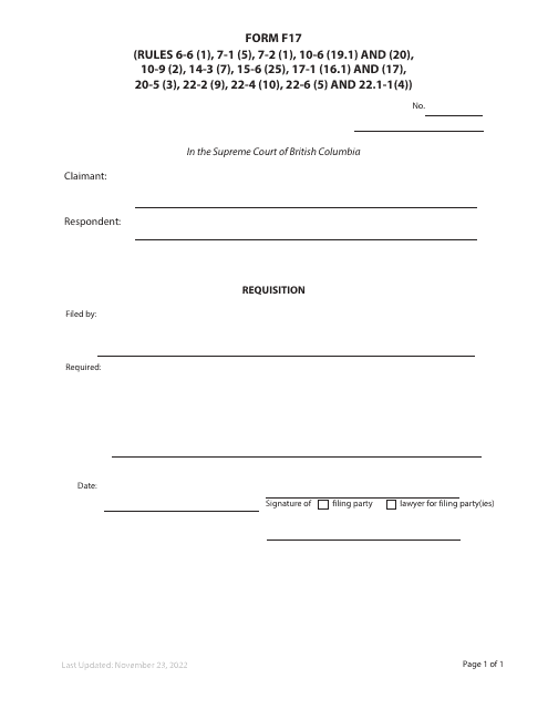 Form F17  Printable Pdf