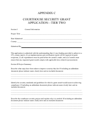 Document preview: Appendix C Courthouse Security Grant Application - Tier Two - South Dakota