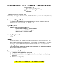Casa Grant Application - Additional Funding - South Dakota
