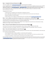 Form PFA713 (4) Financial Statement - British Columbia, Canada, Page 2