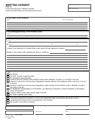 Document preview: Form PFA902 (CFCSA Form 11) Written Consent - British Columbia, Canada