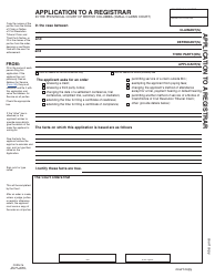 Form 16 (SCL016) Application to a Registrar - British Columbia, Canada, Page 2