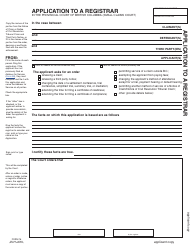 Form 16 (SCL016) Application to a Registrar - British Columbia, Canada, Page 3