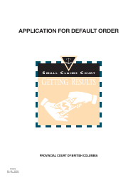 Document preview: Form 5 (SCL005) Application for Default Order - British Columbia, Canada